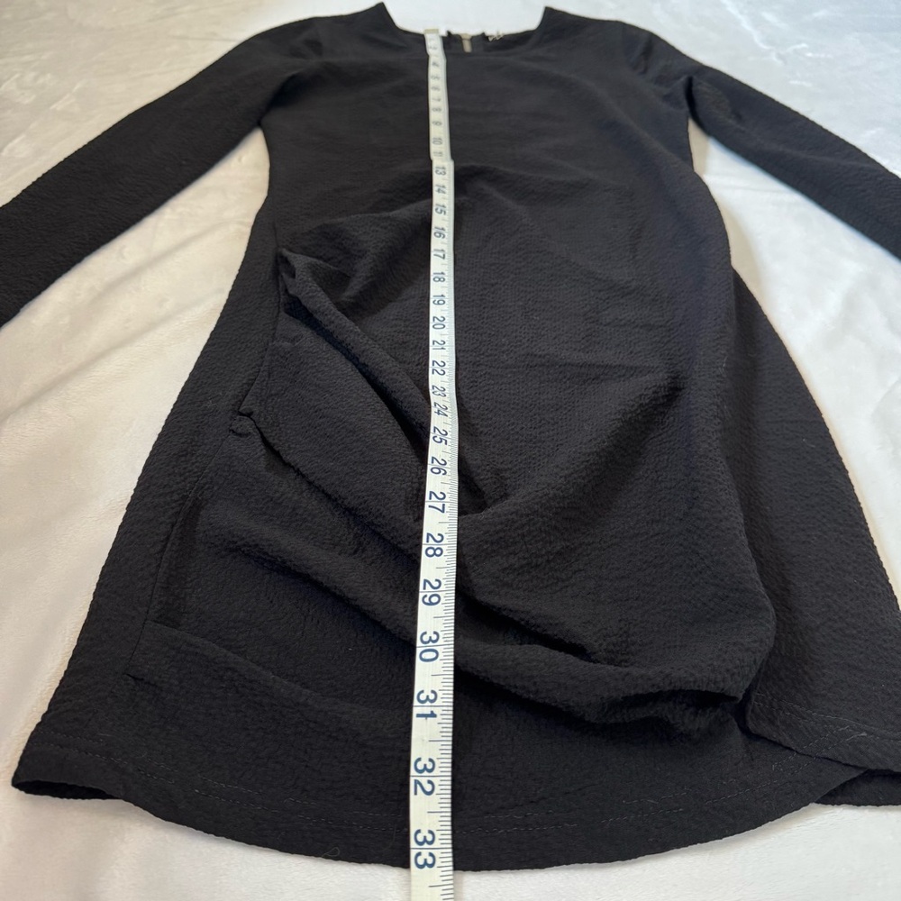 Black Asymmetrical Mini Dress LBD Modern Minimal IRO Diana US XS / 2 - Picture 5 of 10